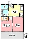 山陽本線（中国）/西阿知駅 徒歩26分 1階 築19年 2Kの間取り