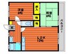 水島臨海鉄道水島本線/球場前駅 徒歩18分 1階 築27年 2LDKの間取り