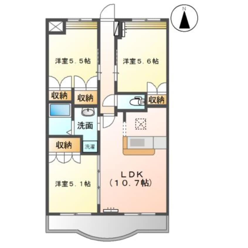 間取図 山陽本線（中国）/倉敷駅 バス5分沖下車:停歩9分 1階 築19年