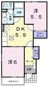 山陽本線（中国）/金光駅 徒歩15分 1階 築20年 2DKの間取り