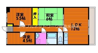 間取図 宇野線<宇野みなと線>/茶屋町駅 徒歩12分 2階 築31年