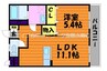 伯備線/清音駅 徒歩7分 2階 築8年 1LDKの間取り