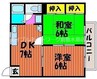 山陽本線（中国）/西阿知駅 徒歩9分 2階 築29年 2DKの間取り