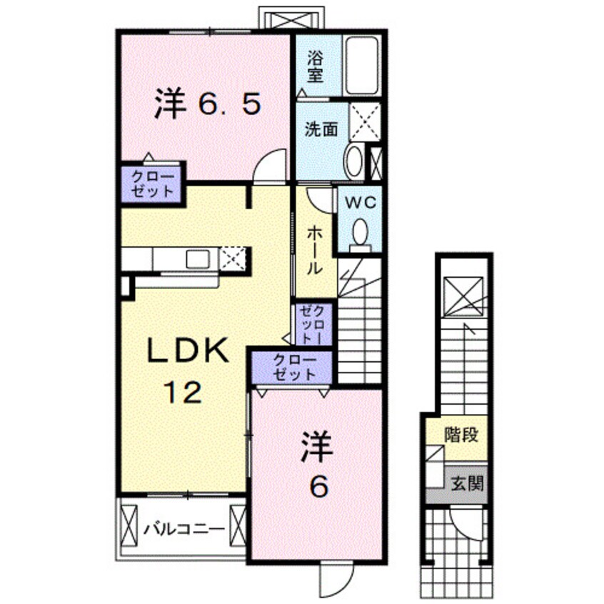 間取図 水島臨海鉄道水島本線/水島駅 徒歩26分 2階 築17年