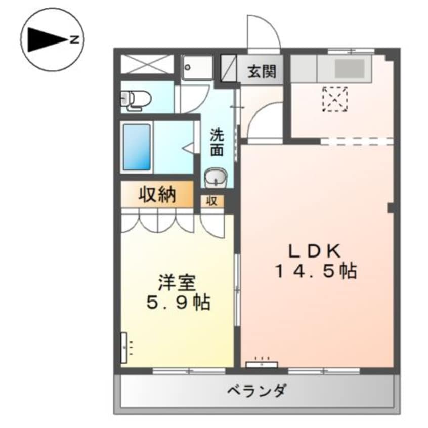 間取図 山陽本線（中国）/新倉敷駅 バス22分東高地下車:停歩3分 1階 築17年