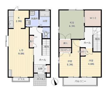 間取図 瀬戸大橋線/茶屋町駅 徒歩14分 1-2階 築25年