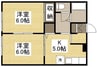 山陽本線（中国）/西阿知駅 徒歩11分 1階 築30年 2Kの間取り