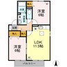山陽本線（中国）/新倉敷駅 徒歩49分 1階 築23年 2LDKの間取り