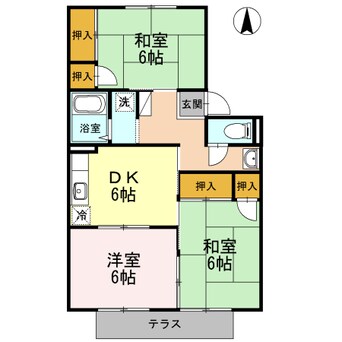 間取図 瀬戸大橋線/上の町駅 徒歩44分 2階 築31年