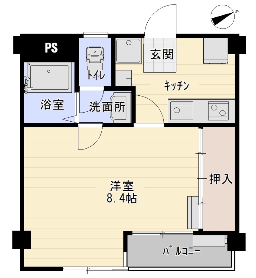間取図 瀬戸大橋線/茶屋町駅 徒歩9分 1階 築30年