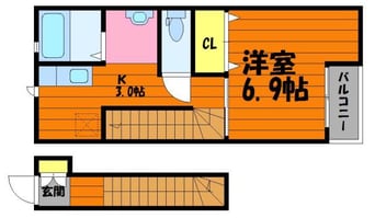 間取図 吉備線<桃太郎線>/総社駅 徒歩7分 2階 築8年