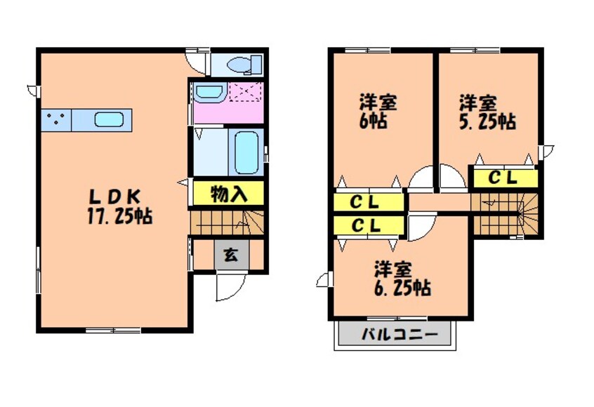 間取図 山陽本線（中国）/新倉敷駅 徒歩19分 2階 築15年
