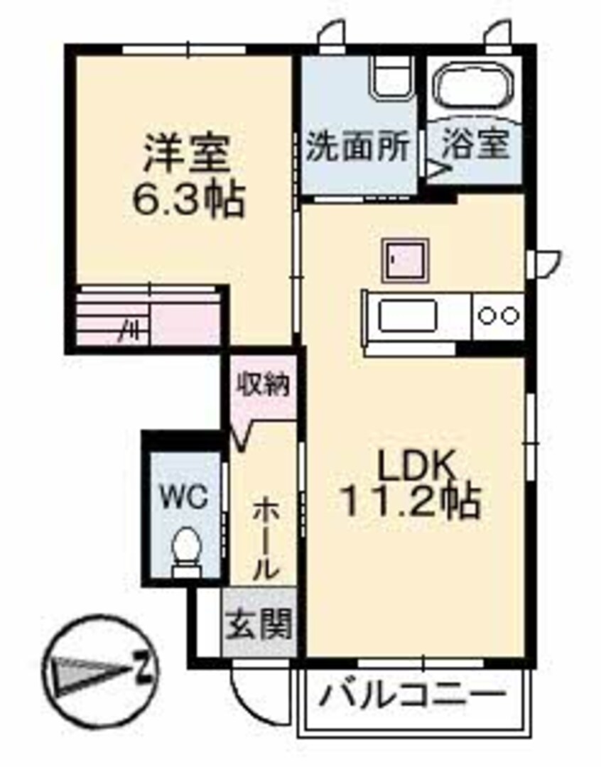 間取図 山陽本線（中国）/鴨方駅 徒歩27分 1階 築15年