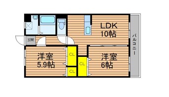 間取図 伯備線/清音駅 徒歩15分 2階 築10年