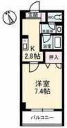 山陽本線（中国）/倉敷駅 徒歩12分 6階 築26年 1Kの間取り