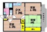 吉備線<桃太郎線>/総社駅 徒歩16分 3階 築15年 3DKの間取り