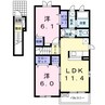 伯備線/総社駅 徒歩11分 2階 築14年 2LDKの間取り
