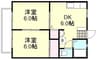 山陽本線（中国）/西阿知駅 徒歩8分 2階 築37年 2DKの間取り