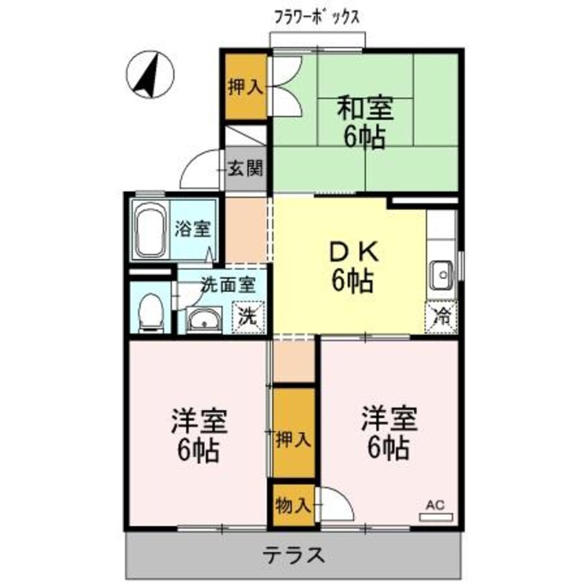間取図 水島臨海鉄道水島本線/浦田駅 徒歩32分 1階 築39年