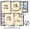 山陽本線（中国）/西阿知駅 徒歩5分 1階 築34年 3Kの間取り