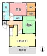 吉備線<桃太郎線>/東総社駅 徒歩4分 1階 築28年 2LDKの間取り