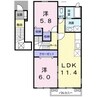 井原鉄道井原線/川辺宿駅 徒歩19分 2階 築17年 2LDKの間取り