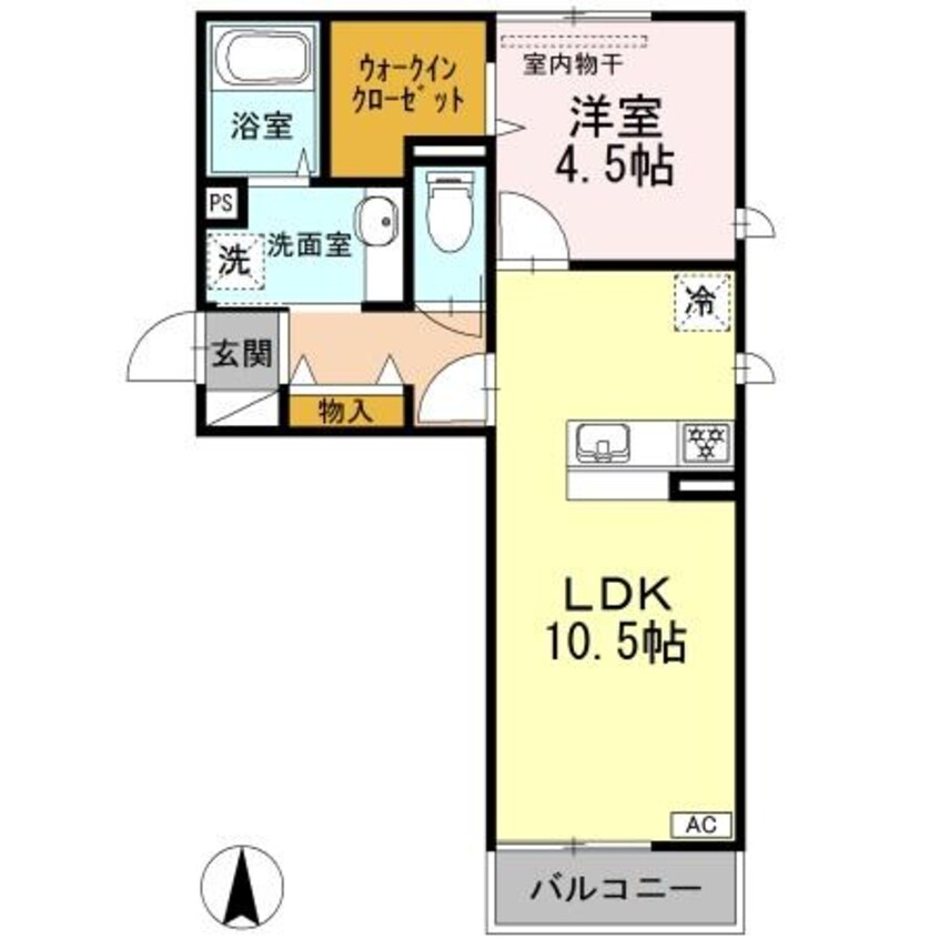 間取図 水島臨海鉄道水島本線/球場前駅 徒歩16分 2階 築9年