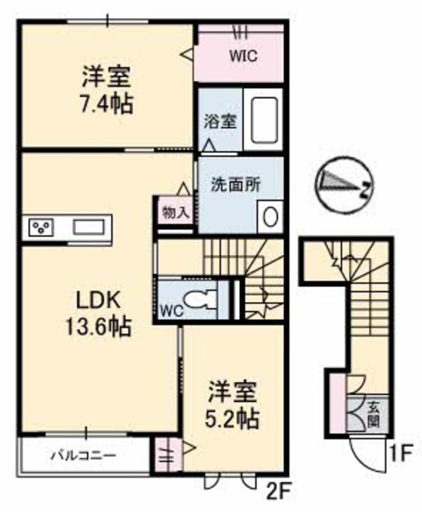 間取図 山陽本線（中国）/西阿知駅 徒歩23分 2階 築7年