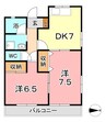 瀬戸大橋線/上の町駅 徒歩69分 1階 築23年 2DKの間取り