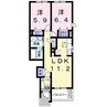 山陽本線（中国）/倉敷駅 徒歩25分 1階 築10年 2LDKの間取り