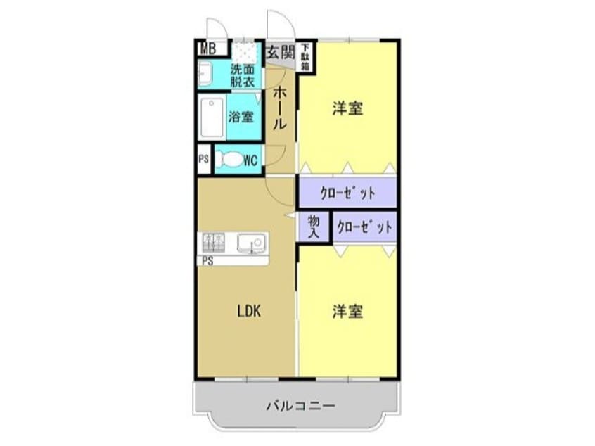 間取図 山陽本線（中国）/新倉敷駅 徒歩28分 2階 築13年
