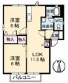 山陽本線（中国）/新倉敷駅 徒歩17分 2階 築22年 2LDKの間取り