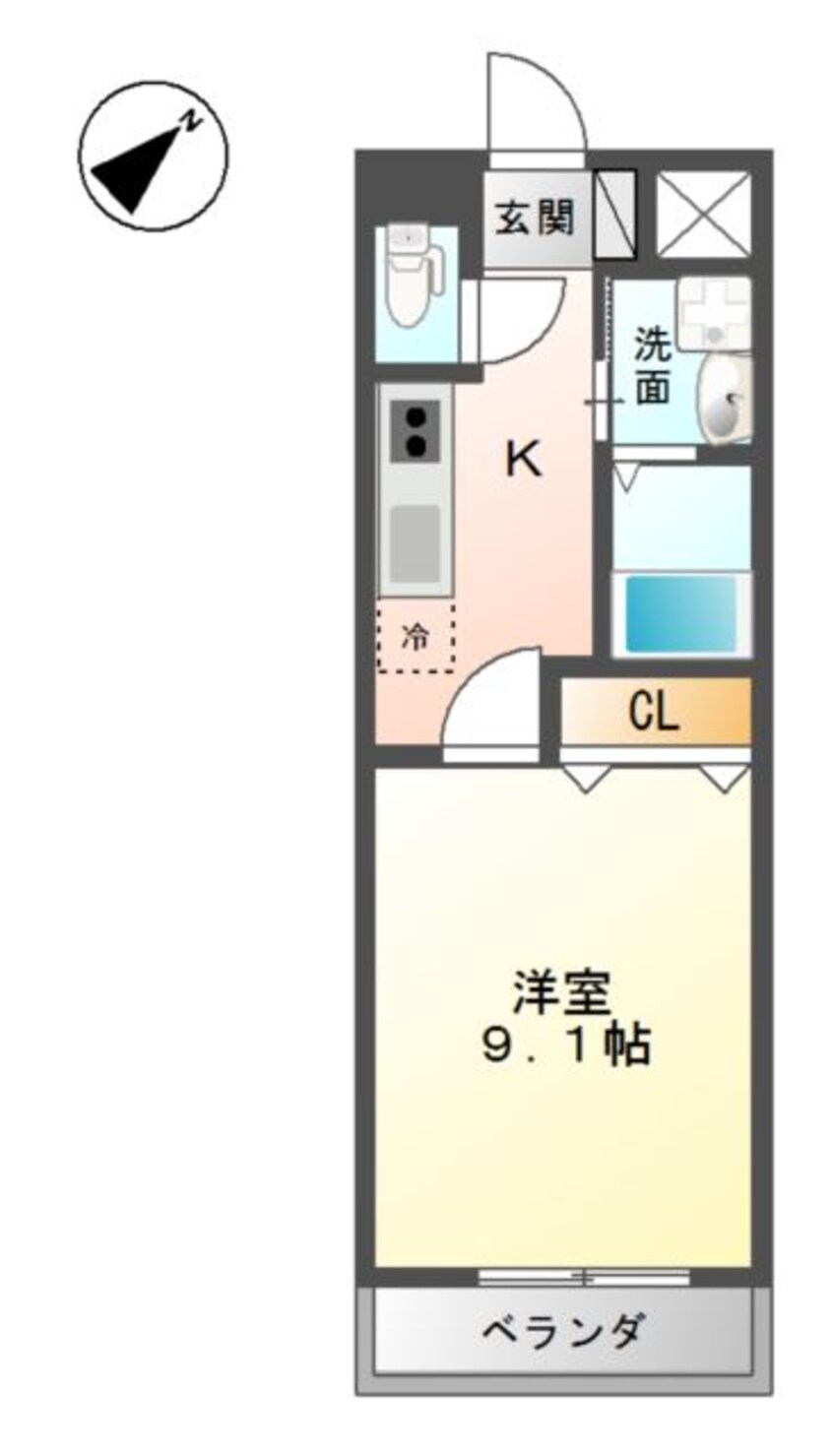 間取図 山陽本線（中国）/西阿知駅 徒歩17分 2階 築8年
