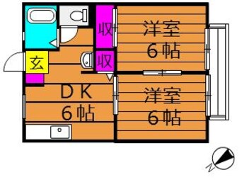 間取図 吉備線<桃太郎線>/東総社駅 徒歩4分 2階 築37年