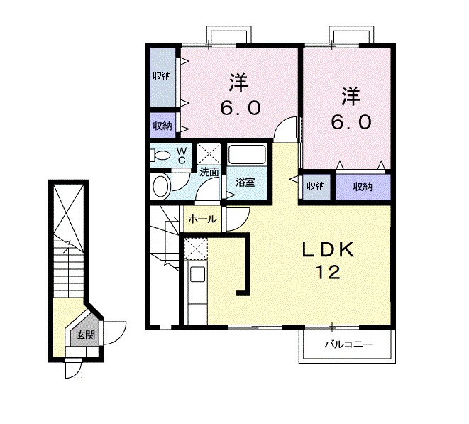 間取り図 井原鉄道井原線/吉備真備駅 徒歩10分 2階 築21年