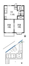 山陽本線（中国）/新倉敷駅 徒歩9分 1階 築30年 2DKの間取り