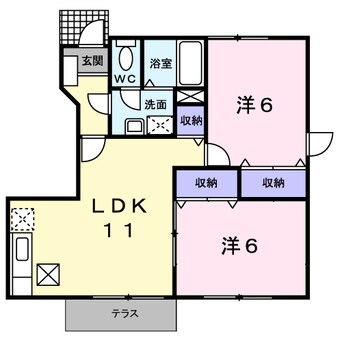 間取図 山陽本線（中国）/新倉敷駅 徒歩28分 1階 築25年