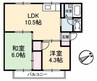 山陽本線（中国）/西阿知駅 徒歩45分 2階 築39年 2LDKの間取り