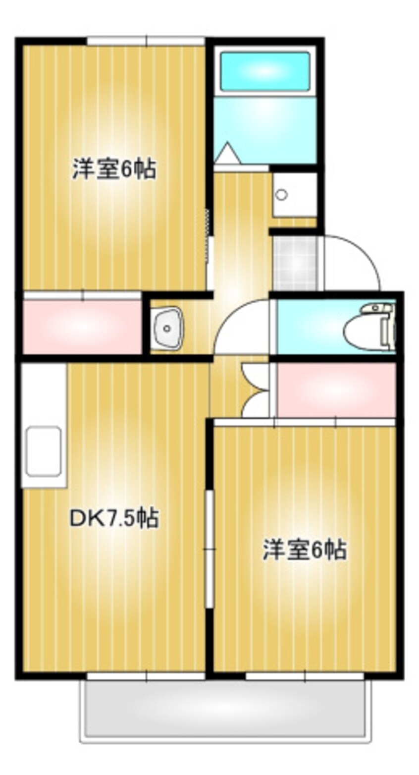 間取図 水島臨海鉄道水島本線/栄駅 徒歩22分 2階 築35年