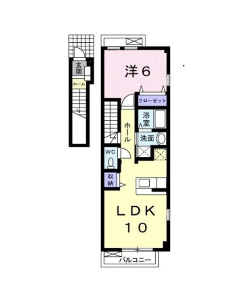 間取図 宇野線<宇野みなと線>/茶屋町駅 徒歩13分 2階 築20年