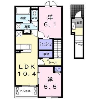 間取図 瀬戸大橋線/木見駅 徒歩18分 2階 築2年