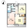 山陽本線（中国）/新倉敷駅 徒歩11分 1階 築21年 2DKの間取り