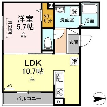 間取図 山陽本線（中国）/倉敷駅 徒歩7分 2階 築5年