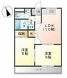 シャルマンハウス 2LDKの間取り