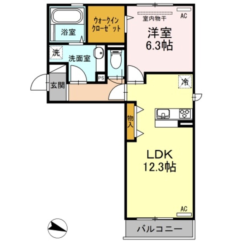 間取図 水島臨海鉄道水島本線/西富井駅 徒歩11分 2階 築9年