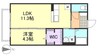 山陽本線（中国）/倉敷駅 徒歩13分 1階 築11年 1LDKの間取り