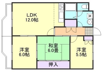 間取図 水島臨海鉄道水島本線/倉敷市駅 徒歩25分 3階 築33年