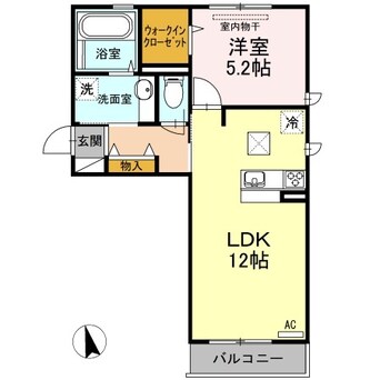 間取図 水島臨海鉄道水島本線/西富井駅 徒歩8分 1階 築8年