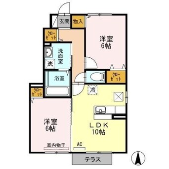 間取図 吉備線<桃太郎線>/総社駅 徒歩16分 1階 築14年