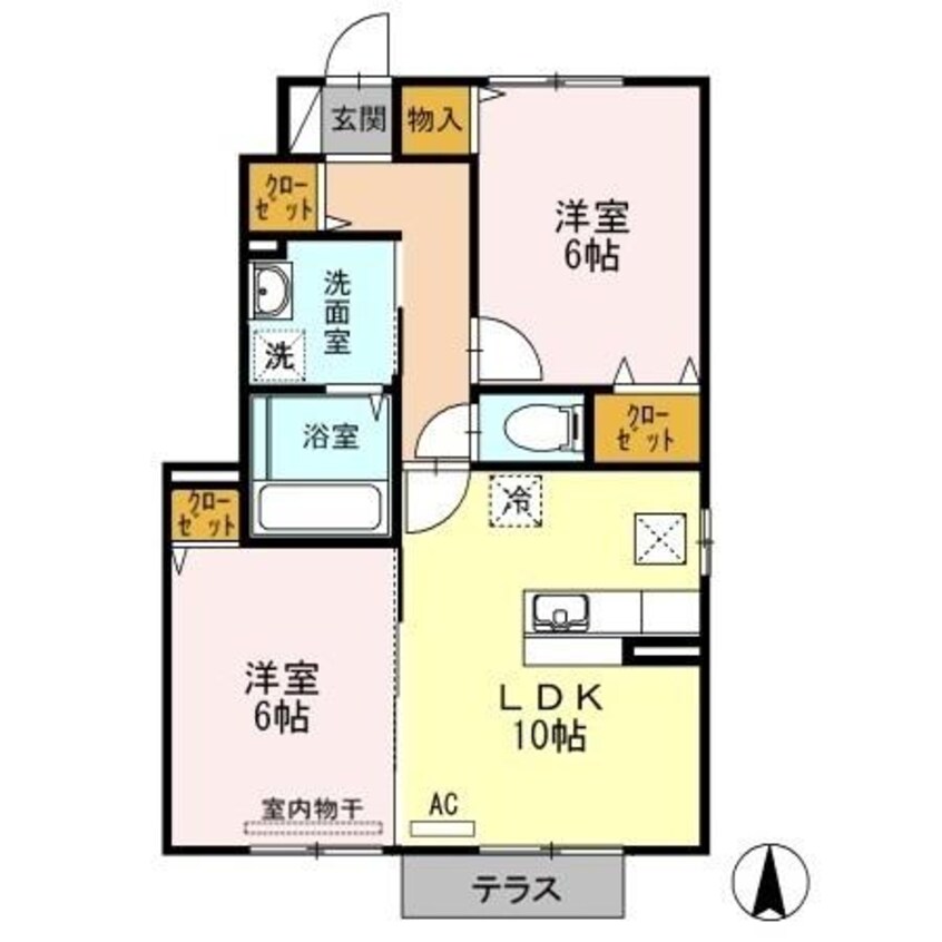 間取図 吉備線<桃太郎線>/総社駅 徒歩16分 1階 築14年